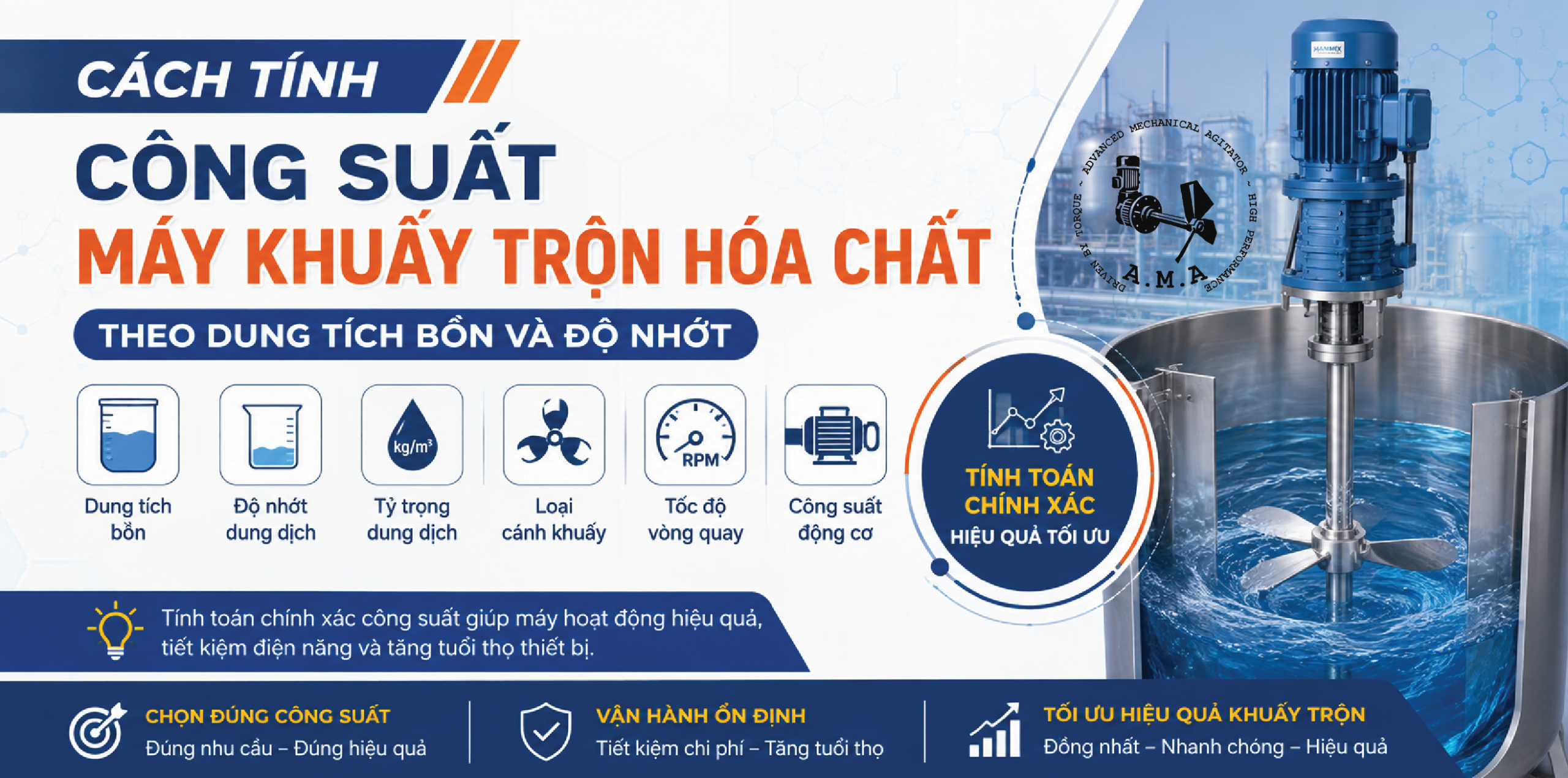 tính công suất máy khuấy trộn hóa chất
